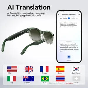 Nouvelle technologie intelligente SG02 pour lunettes : musique, appels, photo, enregistrement vidéo, traduction IA multifonction, <span class=keywords><strong>voix</strong></span> hors ligne - Product Image 6