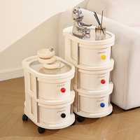 Chariot de rangement en plastique à 2, 3, 4 ou 5 niveaux avec roulettes pour snacks, boissons, jouets, livres, pour salon et cuisine