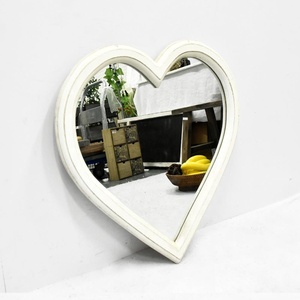 Sản Phẩm Mới Gỗ Rắn Hình Trái Tim Tường Gương, Luckywind Phong Cách Retro Khắc Gỗ Nghệ Thuật Deco Gương Khung; - Product Image 3