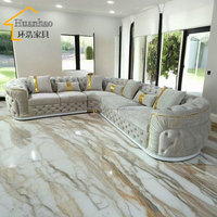 Sofá Modular de Terciopelo de Lujo en Forma de L, Conjunto de Sofá Chesterfield Convertible con Botones, Muebles para Sala de Estar
