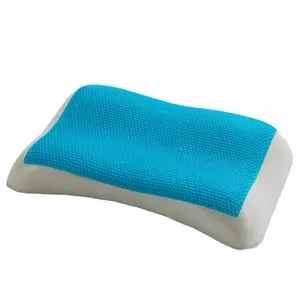 シングルサイズパーティクルスタイルアイスジェル冷却感ソフトメモリーフォームベースのベッド枕、通気性メッシュインナーピローケース付き