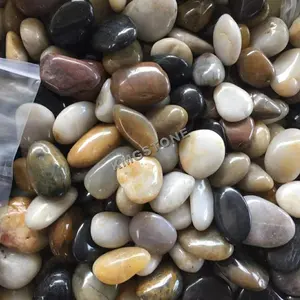 Hot sale colorful polished color stone in stock pebble