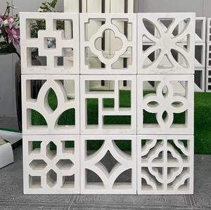 클래식 디자인 천연 백색 브리즈 블록 콘크리트 정원 벽 스크린 타일 장식용 천공 벽돌 - Product Image 6