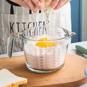 Tasses à mesurer en <span class=keywords><strong>verre</strong></span> de qualité supérieure, résistantes à la chaleur, 12 oz, avec poignée et échelle graduée, 350 ml, adaptées au micro-ondes, au congélateur et à la cuisson - Product Image 1