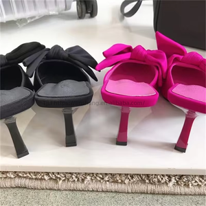 Fashion Heels Sexy Pointed Toe Party Dress Pump Slip-On Size 35-43 <b>Butterfly</b>-Knot Decoration Women High Heel Slippers - Product Image 6