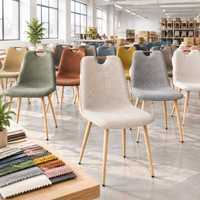 Chaise de salle à manger rembourrée avec dossier en forme de cuillère, chaise latérale en tissu rembourré pour la maison, la cuisine, le restaurant, l'hôtel
