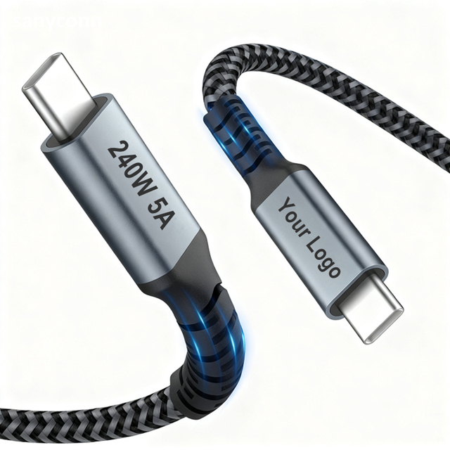 Braided USB C Cable Type C Cable Fast Charging 240W 5A PD Fast Charger 1m 2m 3m USBC to Type-C Ladekabel Custom USB Cable Type-C
