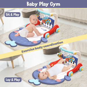 Juguetes para bebés de 0 a <span class=keywords><strong>6</strong></span> <span class=keywords><strong>meses</strong></span>, andador para bebés, colchoneta de juego infantil para <span class=keywords><strong>gimnasio</strong></span>, algodón multifuncional plegable 3 en 1, actividad para bebés, <span class=keywords><strong>gimnasio</strong></span> - Product Image 2