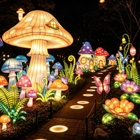 Lanternes en forme de champignons artisanales personnalisées pour le Festival des lanternes chinoises, lanternes en soie imperméables, lanternes de jardin féériques, décoratives