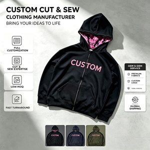 Custom Men's Hooded <b>Jacket</b> Wholesale Cotton Fleece OEM ODM <b>Camo</b> Lined Hood Printed Zip up Hoodie Manufacturer - Product Image 1