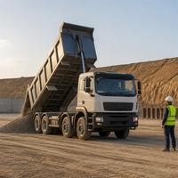 Truk Berat Diesel Baru HOWO NX 8x4 dengan Kemudi Kiri, Kamera Belakang, Kendaraan Tipper Konstruksi untuk Transportasi Material Pekerjaan Tanah