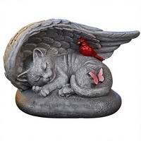 YHSOLAR Sculpture commémorative pour chat en résine de 6 pouces, motif aile d'ange et papillon, marqueur funéraire pour animal de compagnie dormant, pour jardin extérieur, pour la commémoration de la perte d'un animal