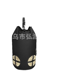 Bolsa para Heno para Caballos, 70x40 cm, Tela Oxford Negra, Ecológica, con Diseño Perforado - Product Image 1