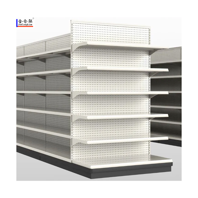 Factory Custom Supermarket Shop Rack Store Display Shelf Metal Shelving Gondola