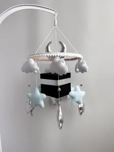 New bebe nursery accessori hanging decor handmade custom felt cube star moon quran giocattoli islamici baby mobile - Product Image 4
