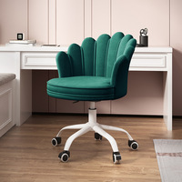 Chaise de bureau rose - Chaise de bureau pivotante ergonomique moderne avec base en acier pour chambre à coucher/bureau à domicile