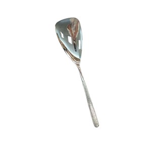 Cuillère de service martelée en acier inoxydable 304, louche à soupe à long manche, cuillères à légumes à tête ronde - Product Image 5