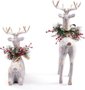 Regalos Clásicos de Navidad, Adornos de Mesa con Figuras de Ciervos Invernales, Figuras de Alces Navideños Multicolores de Plástico, Reno Navideño de Tamaño Personalizado - Product Image 4