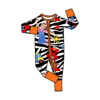 Combinaison bébé en bambou imprimée sur mesure de haute qualité pour Halloween, confortable, vente en gros avec service de production rapide, toutes saisons