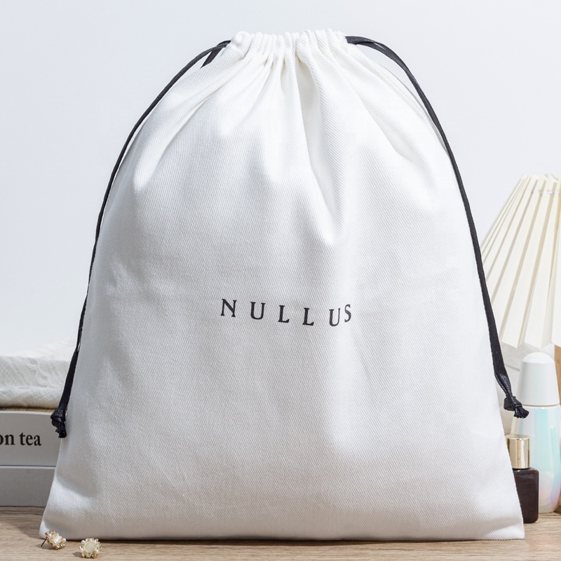 Customized Luxury White Twill Cotton Drawstring
