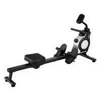 Vente en gros Rameur d'intérieur manuel pour fitness à domicile avec moniteur électronique, support de téléphone et sangles de pied réglables