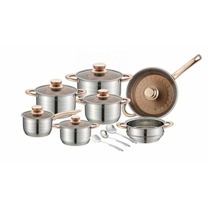 2024 New arrivals đồ dùng nhà bếp thiết lập cảm ứng cảm ứng nấu ăn nồi và nhà bếp soong không dính <span class=keywords><strong>Cookware</strong></span> Set - Product Image 3