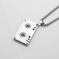 Collier Pendentif en Acier Inoxydable PVD Anti-ternissement, Accessoire Hip Hop pour DJ, Bijoux de Mode Raffinés pour Hommes, Vente en Gros