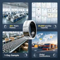 Kabelloses Laden Android iOS IP68 5ATM Wasserdichter KI-Sport-Schlaf-Fitness-Monitor Gesundheits-Tracker Goldener Smart Ring für Männer und Frauen