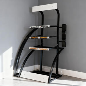 PCR轮胎展示架轮胎店广告促销储物架Q235钢黑色粉末涂层独立式 - Product Image 5