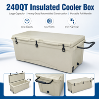 Glacière rigide de grande capacité 240QT, isotherme, en LLDPE rotomoulé, pour aliments et pêche
