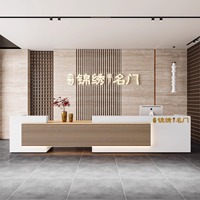 Comptoir de réception moderne personnalisé pour entreprise, hôtel, restaurant, hall d'accueil, comptoir de bain de pieds, comptoir de salle de sport, comptoir de caisse pour salon de santé et magasin