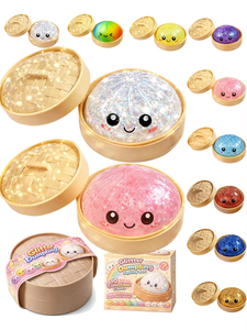 Large Dumpling Stress <b>Ball</b> with Steamer Colorful Squishy Bun Sensory Toy for Anxiety Relief, <b>Squeeze</b> Dough <b>Ball</b> for Adults Kids - Product Image 4