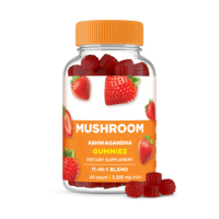 Gummies ODM aux champignons Ashwagandha, mélange 11-en-1, Crinière de lion, Cordyceps, Reishi, soutien immunitaire, soulagement du stress, concentration et énergie, végétalien