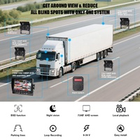 Monitor LCD para Camiones y Automóviles, Sistema de Cámara con Vista de 360 Grados, Visión Nocturna Lateral y Trasera, Monitoreo de Punto Ciego, Kit de Grabación de Seguridad