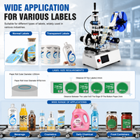 Machine d'étiquetage semi-automatique pour bouteilles rondes, applicateur d'autocollants semi-automatique pour l'étiquetage des bouteilles et bocaux en verre et en plastique