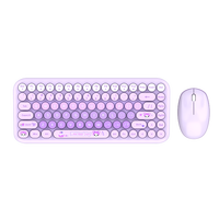 MOFii 2.4GHz sans fil rétro coloré dessin animé IP impression mignon clavier et souris combo ensemble