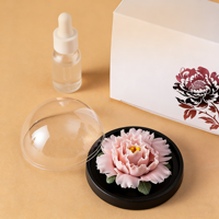 Diffuseur d'huile parfumée en céramique de style chinois de luxe en forme de pivoine 50 ml Coffret cadeau avec parfum élargi pour usage au bureau
