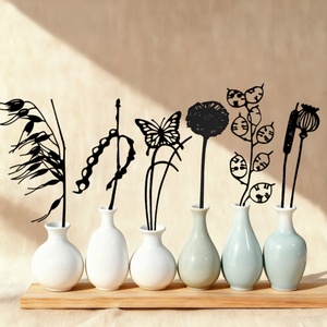 Adornos de metal para jardín, exterior, Navidad, para perros, para terraza, con diseño de pájaros, para decoración de ramos, accesorios de exterior, con efecto oxidado, para paneles y bordes - Product Image 1