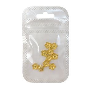 Paso Sico 10 pièces/sac Décoration d'ongles 3D en alliage doré de luxe, 4 motifs (fleurs, papillons) pour femmes - Product Image 5
