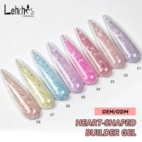 Ensemble de vernis à ongles en gel Lehchis, 8 couleurs, en forme de cœur, sans HEMA ni TPO, kit d'extension d'ongles en gel UV LED, OEM ODM