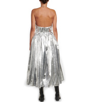 Nouveau Design argent métallisé brillant sexy jupe Mini robes de Club 2023