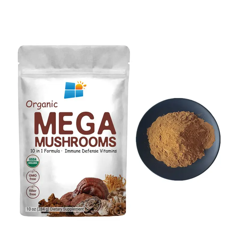 Private Label OEM Organic 12 in 1 Powerful Mix Mushroom Extract Powder Blend Lions Mane,Cordyceps,Reishi,Chaga,Turkey Tail