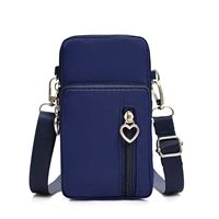 REWIN Sac à main zippé noir avec poche pour cartes Sac à main Oxford pour téléphone portable Pochette portefeuille Mini sac à bandoulière en nylon