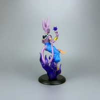 Figurine d'action anime de 21 cm Dragon Ball Super Saiyan Beerus God of Destruction assis, modèle anime DBZ en boîte