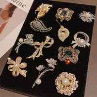 Broche YHY Exquise Scintillante en Imitation de Diamant et de Perle