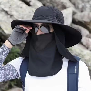 Sombrero de Sol para Hombre, para Senderismo y Caza al Aire Libre, Protección UV, con Visera para el Rostro, de Ala Ancha, para Verano - Product Image 2