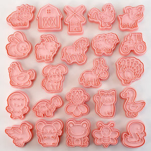 Moule à biscuits 3 en 1, 24 pièces, <span class=keywords><strong>animaux</strong></span> <span class=keywords><strong>de</strong></span> <span class=keywords><strong>la</strong></span> <span class=keywords><strong>ferme</strong></span> <span class=keywords><strong>de</strong></span> dessin animé, moule à pâte à sucre, moule à pâtisserie 3D, <span class=keywords><strong>emporte</strong></span>-pièce 3D - Product Image 3