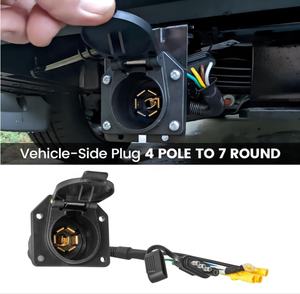 L'adaptateur <span class=keywords><strong>de</strong></span> connecteur <span class=keywords><strong>de</strong></span> <span class=keywords><strong>remorque</strong></span> 4 broches à 7 broches fournit une connexion <span class=keywords><strong>de</strong></span> <span class=keywords><strong>remorque</strong></span> à lame rv standard à 7 broches s'adaptant au remorquage polyvalent - Product Image 3