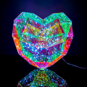 LED colorato cuore di fantasia appeso albero luci IP65 di plastica per matrimonio all'aperto lampadario decorazione centri commerciali natale - Product Image 3