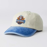 Style vintage doux lavé 100% coton rétro 6 panneaux deux tons papa chapeaux casquette de Baseball non structurée avec logo personnalisé